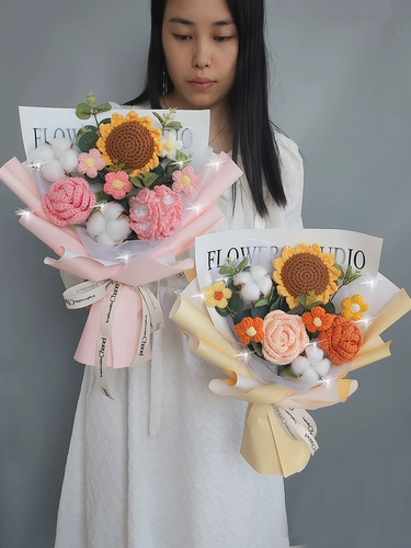 Плетение цветочных букетов подсолнухов Вечно Цветочные подруги подруга День рождения Учитель День Краткий Богиня Отправить подругу ежегодные подарки встречи