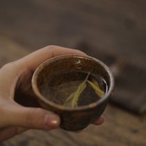 Kiln transformation coarse pottery tea small Cup smelling tea cup imitation wood burning single Cup personal Master water cup tea cup tea tableware