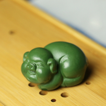 Boutique handmade purple sand tea pet can raise creative tea play tea ceremony small sculpture hand kung fu tea tableware ornaments cute pig