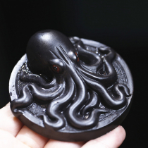 Yixing handmade purple sand tea pet small sculpture octopus can raise tea and play handlebar holding tea art tea set