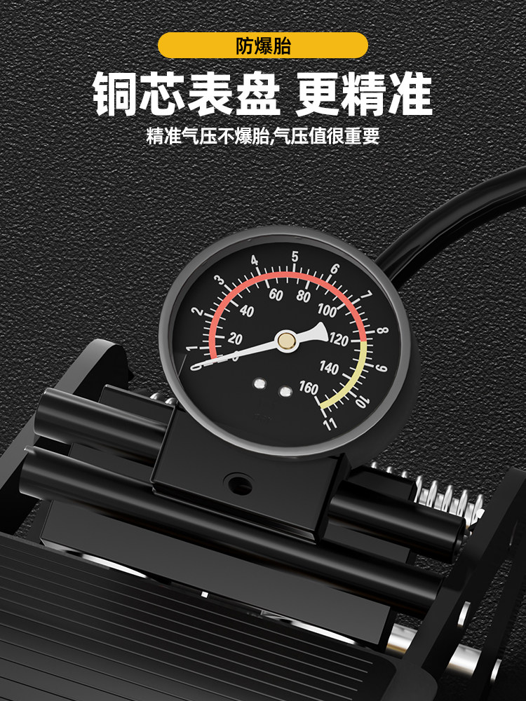 Foot-Operated Air Pump for Car Tires, High-Pressure Electric Motorcycle Foot Pump, Car-Mounted Air Pump