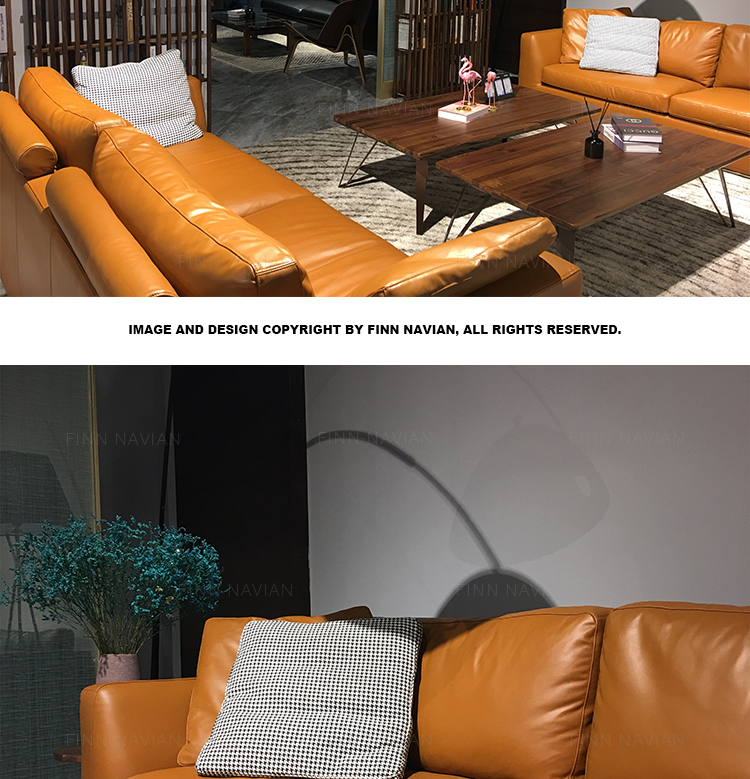 tối giản đôi chút da ghế sofa đầy đủ hiện đại FinnNavian nhập khẩu từ Ý, Richard Brown - Ghế sô pha bộ ghế sofa gỗ