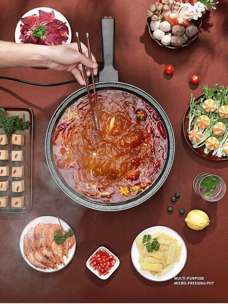 Electric Frying Pan Multifunctional Household All-In-One Non-Stick Pan 2200W All-In-One Pan Smart Electric Cooking Pan All-In-One