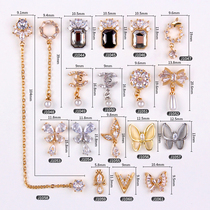 2021 new nail Diamond trim Net Red Butterfly zircon jewelry Super Flash luxury tassel pendant chain Rhinestone