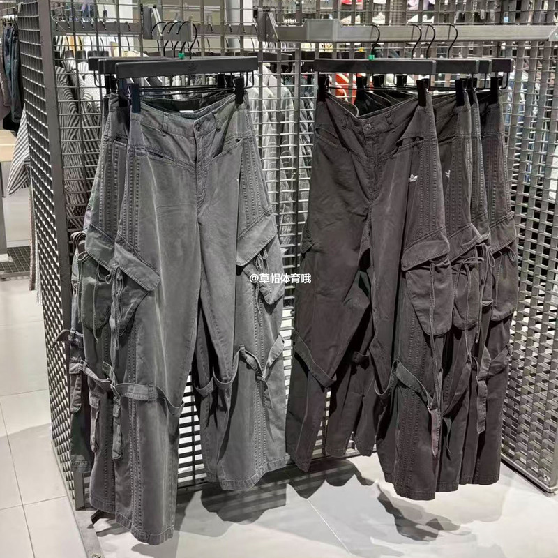 Adidas Trefoil 26Th Autumn Women's Loose Fit Pure Cotton Multi-Pocket Cargo Sweatpants Long Pants Lf2322 Adidas Trefoil 26Th Autumn Women's Loose Fit Pure Cotton Multi-Pocket Cargo Sweatpants Long Pants Lf2322
