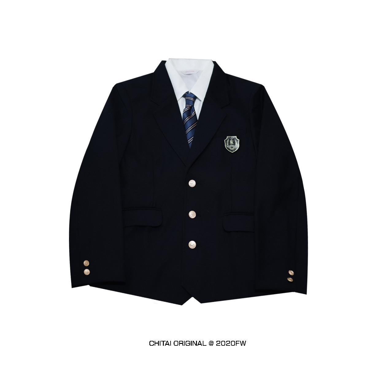 (Spot)Ikeda black West original JK jacket Japanese school supply sense badge suit West College Japanese loose