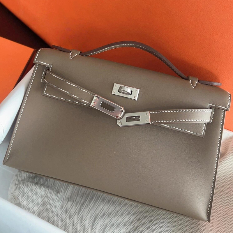 2026 Model Handmade Wax Thread Kelly Bag First Generation Women's Bag Mini Imported Swift Leather Handbag Small Bag