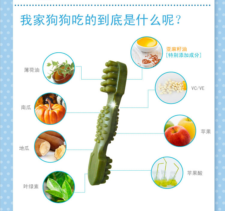 Youlang hương vị thú cưng Răng hàm răng 3 gậy chó mol răng sạch răng xương chó nhai nhựa nhỏ răng que que ăn vặt đồ ăn chó