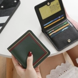 Бумажник, короткая сумка через плечо, свежий складной маленький ультратонкий модный картхолдер, из натуральной кожи, коллекция 2021, в корейском стиле