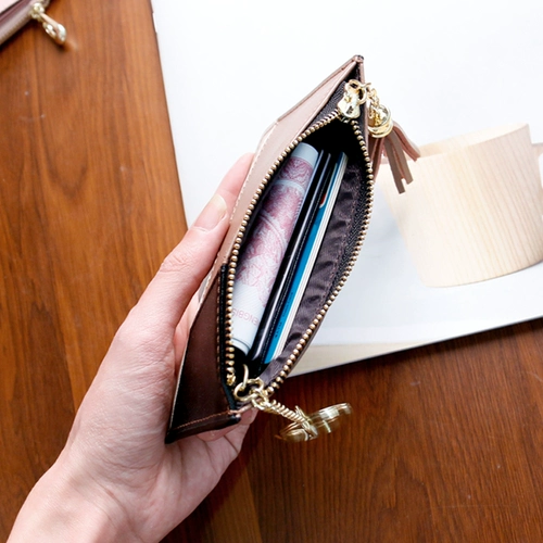 Tide, модные монеты, кошелек, ультратонкая короткая сумка через плечо, маленький изысканный бумажник, из натуральной кожи, простой и элегантный дизайн