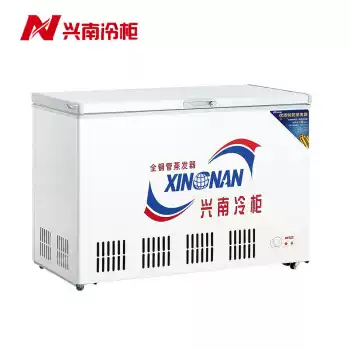 Xingnan horizontal refrigerated and frozen single temperature freezer Commercial all copper tube top open door seafood fresh meat frozen products refrigerator new products