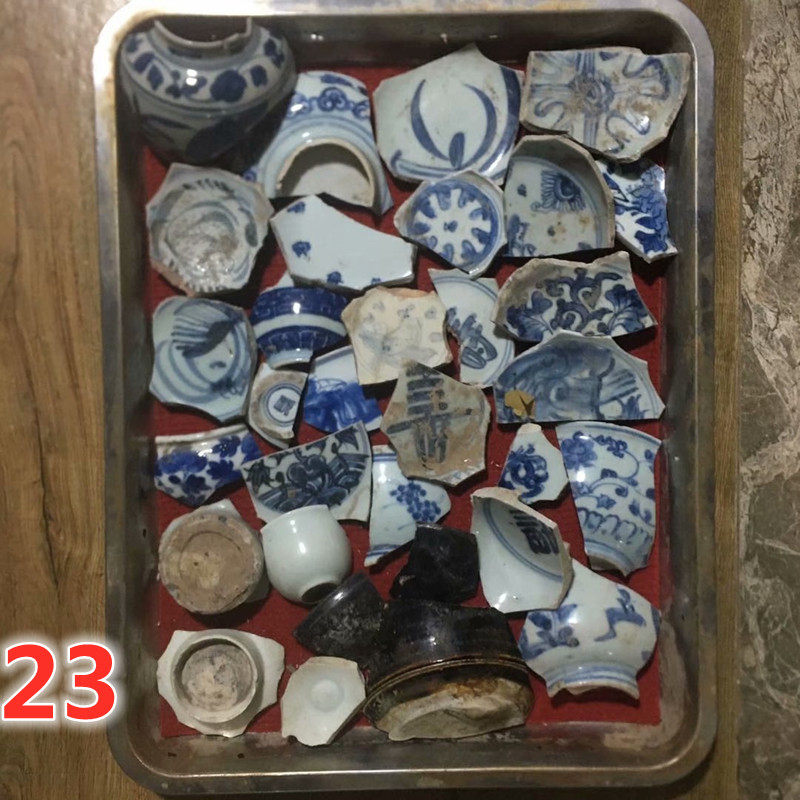 48 a plate of Ming and Qing dynasties good hair color blue and white porcelain learning specimens ancient porcelain pieces old porcelain piece quality see detailed map