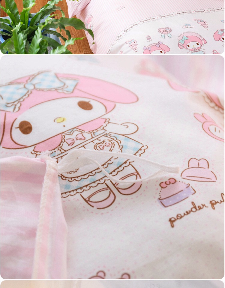 Cotton Hồng MyMelody Phim Hoạt Hình Melody Cotton Khăn Trải Giường Trẻ Em Ba-Bốn Bộ Cô Gái 1.5 m Meter