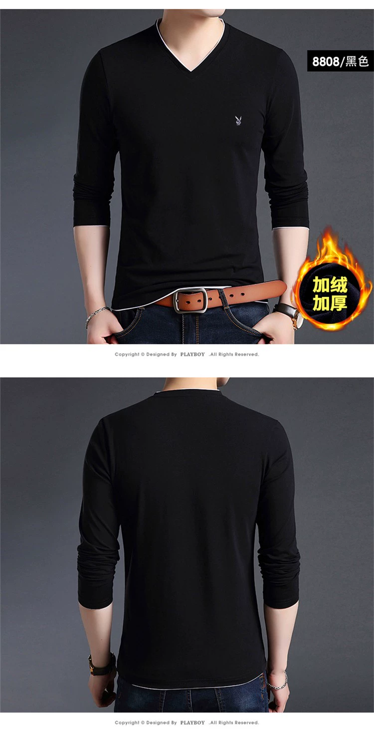 Mùa đông nam thanh niên và nhung dày áo thun dài tay đứng cổ áo cotton Hàn Quốc áo ấm hàng đầu áo sơ mi nam