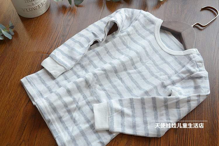 Bé trai và bé gái mùa thu và mùa đông đồ lót cotton cho bé cổ tròn cotton cotton cotton áo len mùa thu quần áo nhà đồ ngủ đồ bộ mặc nhà cho bé