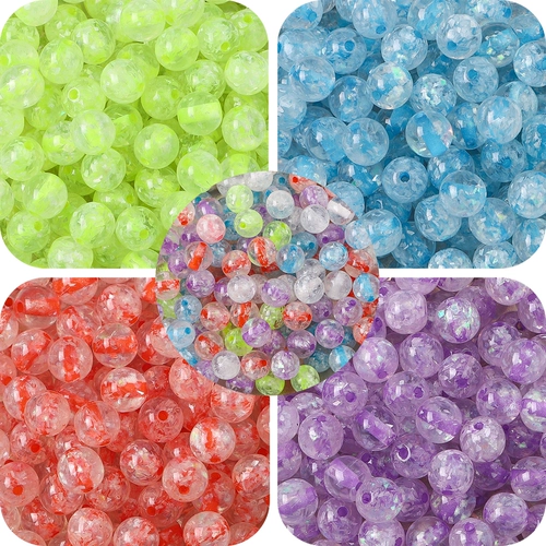 Украшение-шарик, бусины ручной работы, браслет из бисера, ожерелье, серьги, 10 шт, цветочный принт, DIY