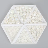 Бежевое украшение-шарик из жемчуга ручной работы, заколка для волос для маникюра с бантиком, аксессуар для волос, 14mm