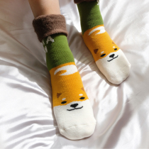 Kneeling also want to buy autumn and winter soft embroidery pull wool integrated ring socks floor socks can be worn outside