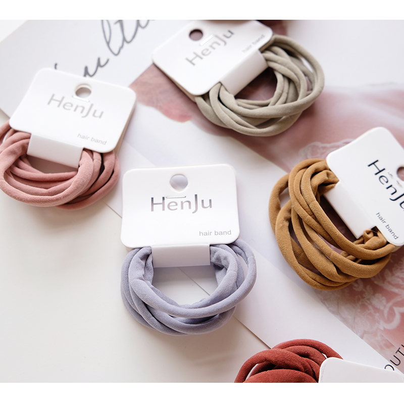 Self-leaving 5 dress soft and elastic morandi color series small clear new ring base section hair ring leather fascia