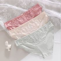 Spanish exquisite hollow lace womens underwear three sets of boxed low waist cotton comfortable O Home fat times