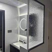 Water Cube Half Wall Partition Screen Washbasin Bathroom Living Room Entrance Entrance Tempered Art Glass Customization