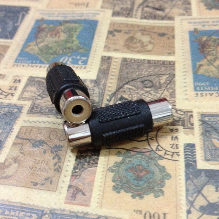 RCA female-to-female audio and video converter RCA female straight-through head double-pass head extension head RCA conversion head