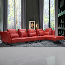 Italian down leather sofa first layer cowhide simple modern light luxury living room combination Noble Concubine