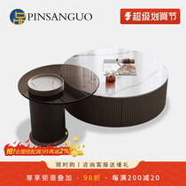 Small tea cabinet TV cabinet living room 2021 new light luxury modern marble living room minimalist tea table