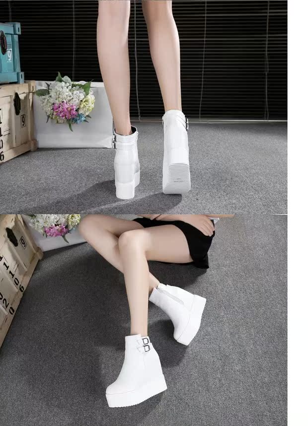 Phiên bản mới của Hàn Quốc của Martin ủng siêu cao gót nêm cao gót đơn cho trẻ em mùa xuân và mùa thu 2017 giày boot nữ hàng hiệu