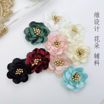 3 yuan two clothing decoration satin flower accessories fabric hat handmade three-dimensional simulation flower skirt diy