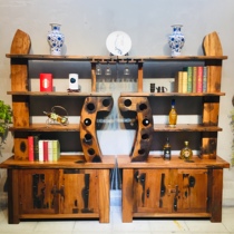 Old Ship Wood Bou Ancient Rack Solid Wood Chinese Antique Multi-Treasure Cabinet Tea Racks LIVING ROOM SHOW SHELF PARTITION XUAN GUAN CABINET