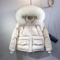 Cotton clothes woman short 2021 new winter great fur collar Korean version loose small sub thickened cotton clothes bread damp