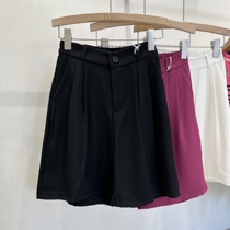 Raspberry Color 50% Pants Pants Woman 2022 New summer clothing High waist loose Thin Casual Pituitary Broadleg Suit Tide