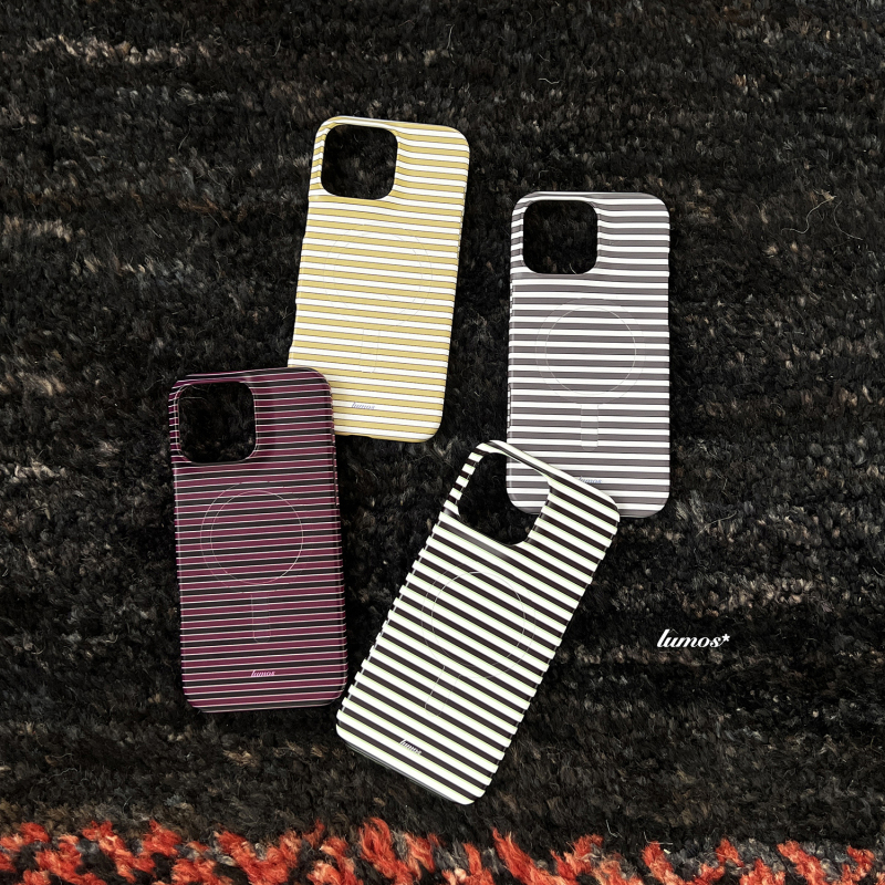 Lumos'Intellectual' Stylish M1U Style Autumn and Winter Warm Striped Single-Layer Magnetic Film Half-Pack Matte Korean Imported Simple Niche High-End Suitable for iPhone 17 Phone Case Design