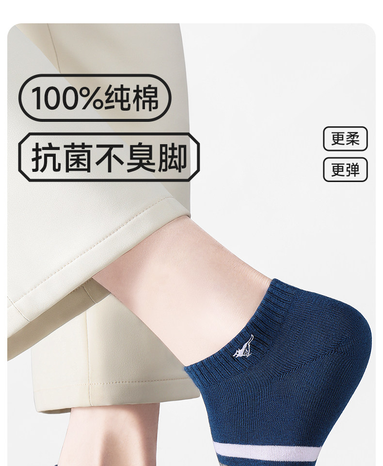 Septwolves Men's Summer Socks, Men's Thin Summer Short Socks, Pure Cotton, Sweat-Absorbent, Odor-Resistant, Men's No-Show Socks, Teen Socks — تصویر 1