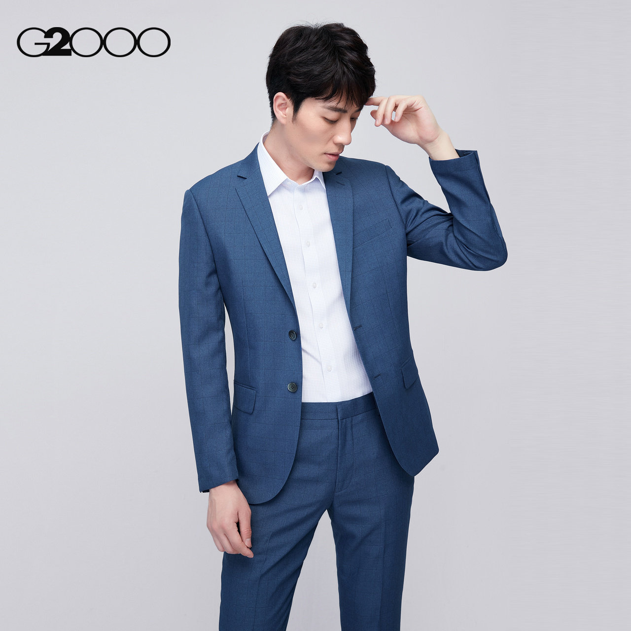 G2000 men's wear mall with a classic plaid business suit men's suit jacket 93110358