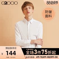 G2000 mens shirt Long sleeve Polka dot youth decoration body business formal wear Age-reducing light mature casual jacket shirt*