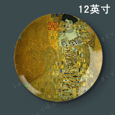 12 inch kiss and hug Klimt living room decoration sitting plate master bedroom hanging plate study ceramic plate