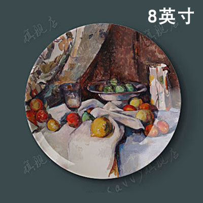 8 inches Cezanne oil painting porcelain plate hanging plate decorative plate wall sitting plate swing plate ceramic plate creative home art plate