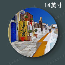 14 inch Mediterranean hanging plate decorative plate Wall sitting plate ceramic plate creative home Christian craft gift plate