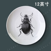 12-inch insect porcelain plate hanging plate decorative plate wall sitting plate setting plate Ceramic plate creative home craft gift plate