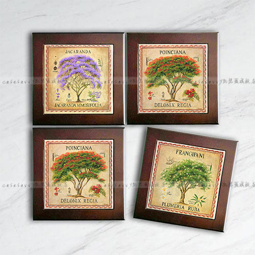 CASESAVVY Kathaway European and American square ceramic painting porcelain plate painting decorative painting mural 008