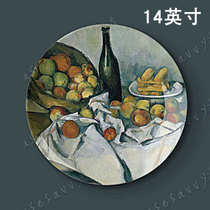 14-inch Cezanne oil painting porcelain plate hanging plate Decorative plate Wall sitting plate setting plate Ceramic plate creative home craft plate