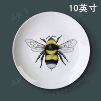 10-inch insect porcelain plate hanging plate decorative plate wall sitting plate setting plate Ceramic plate creative home craft gift plate