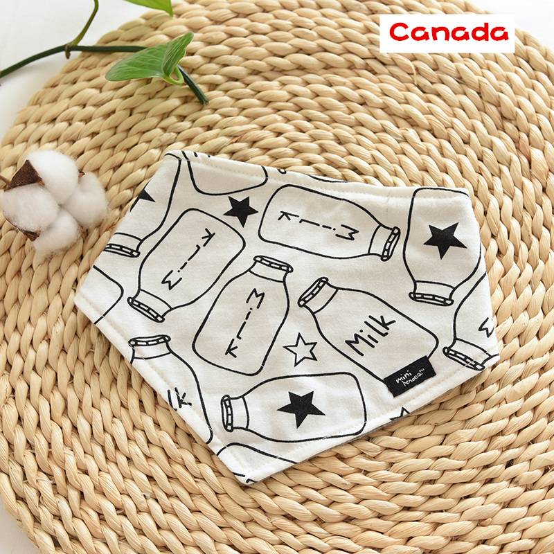 Canadian triangular scarf pure cotton baby baby saliva towel children scarf trendy boy triangle scarf Korean style foreign style