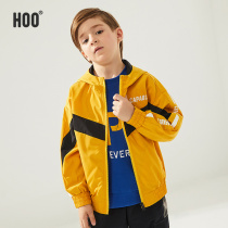 hoo boy hooded jacket 2020 new windbreaker 12-15 years old childrens spring and autumn long-sleeved sports top tide