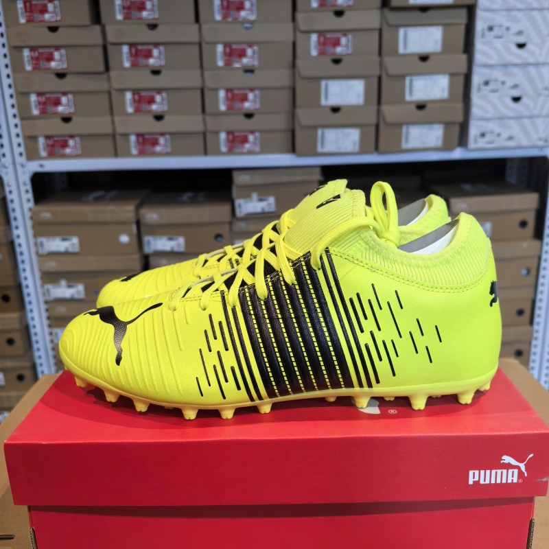 Puma Round-Toe Lace-Up Mg (Gel Studs) Shock-Absorbing and Wear-Resistant Men's Football Shoes, Fluorescent Yellow Puma Round-Toe Lace-Up Mg (Gel Studs) Shock-Absorbing and Wear-Resistant Men's Football Shoes, Fluorescent Yellow