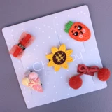 Детская милая заколка для волос с бантиком, мультяшные детские безвредные щипцы, комплект, коллекция 2021, в корейском стиле, не повреждает волосы