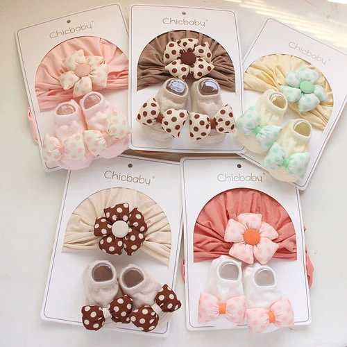 Осенняя детская милая шапка для новорожденных подходит для мужчин и женщин для девочек, комплект с бантиком