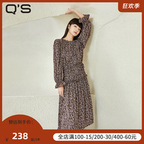 qs stalks spring autumn new snow-spun broken flower one-piece dress commute 100 lap lace conspicute lean over knee slim and long skirt children